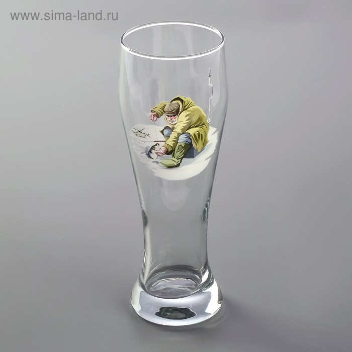Бокал пивной &laquo;Рыбалка&raquo;, стеклянный, 500 мл, рисунок микс