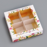 Коробка для конфет 4 шт "Тебе с любовью", 12,6 х 12,6 х 3,5 см. Кондитерская упаковка Коробка для конфет 4 шт "Тебе с любовью", 12,6 х 12,6 х 3,5 см. Кондитерская упаковка