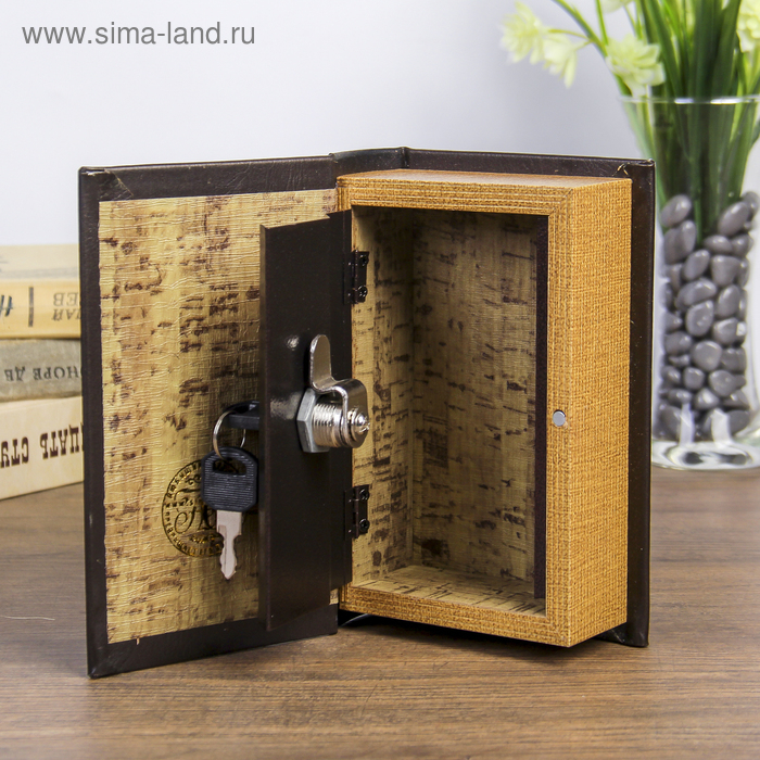 Сейф дерево книга кожзам Сейф дерево книга кожзам "Время приключений" 17х11х5 см
