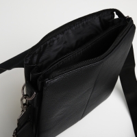 Сумка мужская через плечо TEXTURA, наружный карман, цвет чёрный