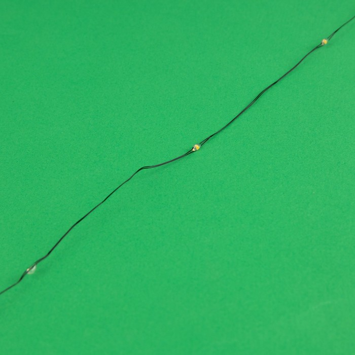 Гирлянда &laquo;Нить&raquo; 10 м роса, IP44, серебристая нить, 100 LED, свечение тёплое белое, 2 режима, солнечная батарея