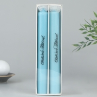 Свечи высокие с нанесением &laquo;Светлой Пасхи!&raquo;, 2 шт., голубые, 19 х 2,1 см.