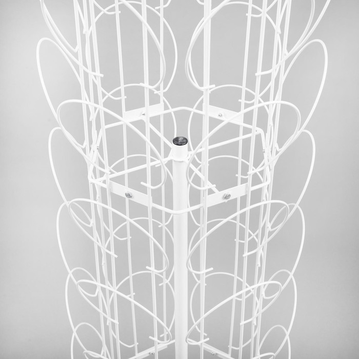 Стойка вращающаяся для шапок, напольная, 48 карманов, 50×50×180 см, цвет белый Стойка вращающаяся для шапок, напольная, 48 карманов, 50×50×180 см, цвет белый