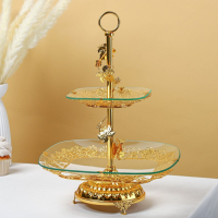 Этажёрка - фруктовница квадратная, 2 яруса, 29×29 см, 17×17 см, высота 43 см, стекло Этажёрка - фруктовница квадратная, 2 яруса, 29×29 см, 17×17 см, высота 43 см, стекло