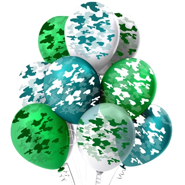 Шар латексный 12 Шар латексный 12" «Камуфляж», 5-сторонний, набор 5 шт.