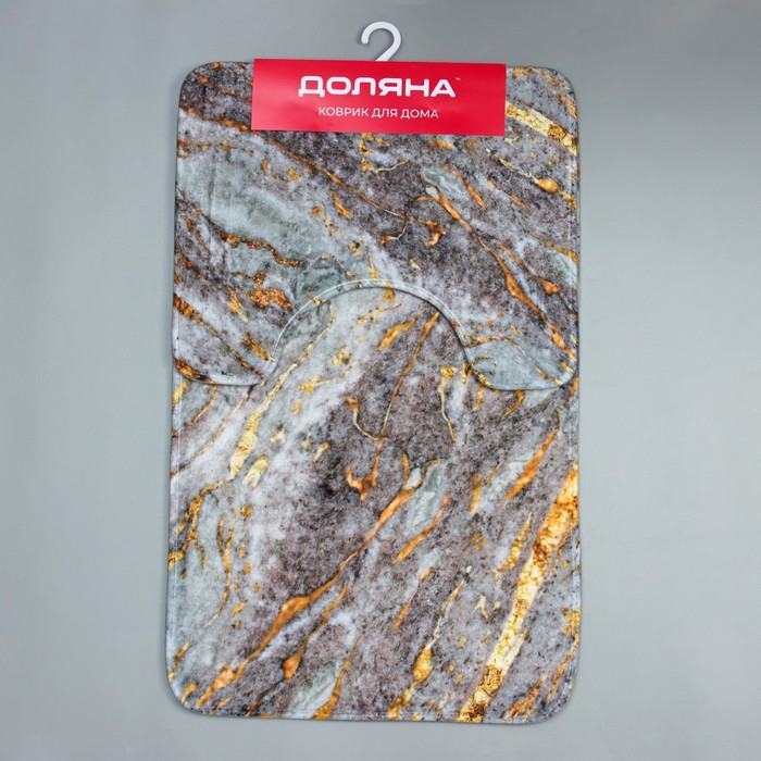 Коврики для ванной и туалета Доляна «Мрамор», 2 шт: 79×50 см, 50×39 см, цвет серый Коврики для ванной и туалета Доляна «Мрамор», 2 шт: 79×50 см, 50×39 см, цвет серый