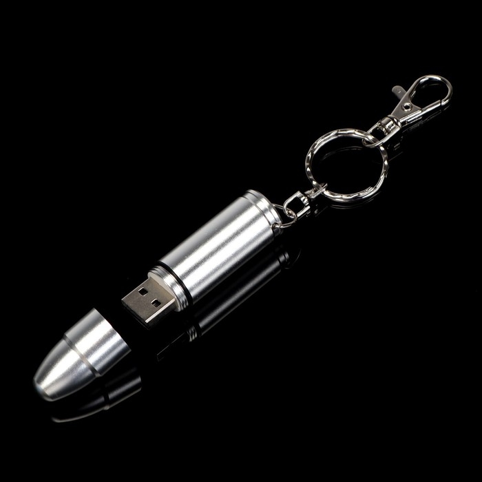 Флешка E 297 S Флешка E 297 S "пуля", 16 ГБ, USB2.0, чт до 25 Мб/с, зап до 15 Мб/с, серебристая