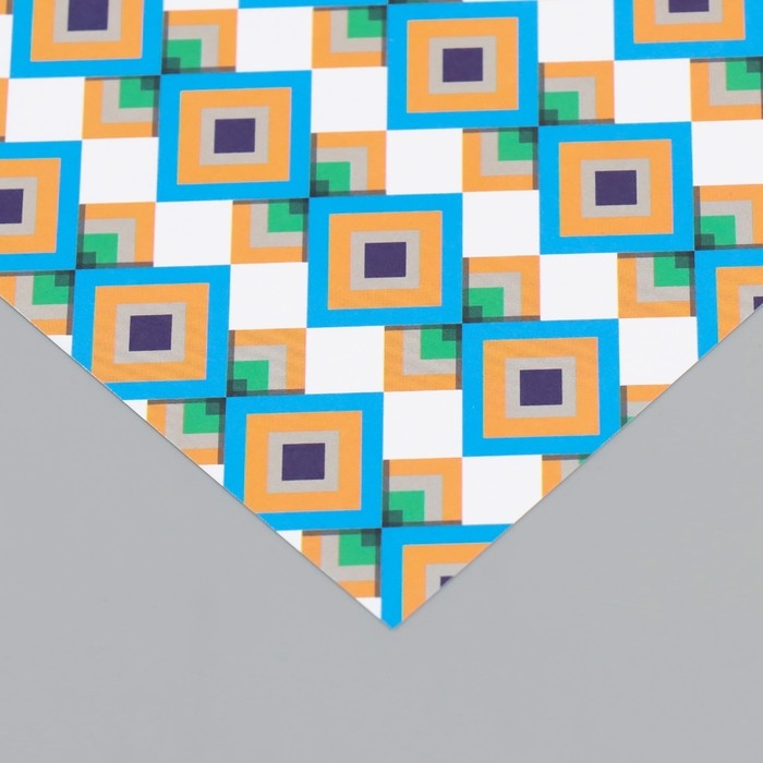 Бумага для скрапбукинга двусторонняя "Ромбы" плотность 180 гр набор 10 шт 15,5х17 см