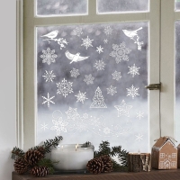 Наклейки новогодние на окна «Новогодняя вьюга», многоразовые, 50 х 70 см, Новый год Наклейки новогодние на окна «Новогодняя вьюга», многоразовые, 50 х 70 см, Новый год