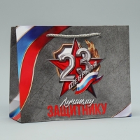 Пакет подарочный ламинированный, упаковка, &laquo;Лучшему защитнику&raquo;, MS 23 х 18 х 8 см