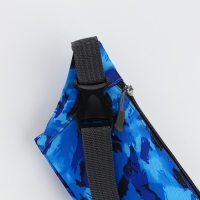 Поясная сумка на молнии, 2 наружных кармана, цвет синий/камуфляж Поясная сумка на молнии, 2 наружных кармана, цвет синий/камуфляж