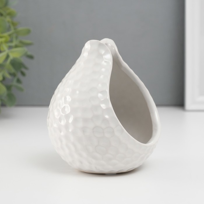 Подсвечник керамика на 1 свечу Подсвечник керамика на 1 свечу "Гранат" d=4,5 см белый 10х10х11,5 см