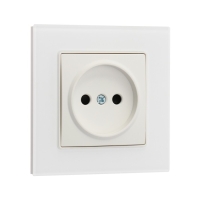 Розетка одноместная TOT Matte Glass, 10 А, скрытая, без з/к, стекло, белая Розетка одноместная TOT Matte Glass, 10 А, скрытая, без з/к, стекло, белая