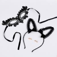 Карнавальный набор «Кокетка» (ободок+маска+серьги) Карнавальный набор «Кокетка» (ободок+маска+серьги)