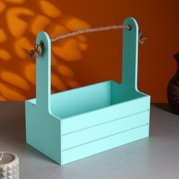 Набор кашпо деревянных 3 в 1 (29&times;18&times;33; 25&times;15&times;30; 21&times;12&times;23) "Аром", Мятный