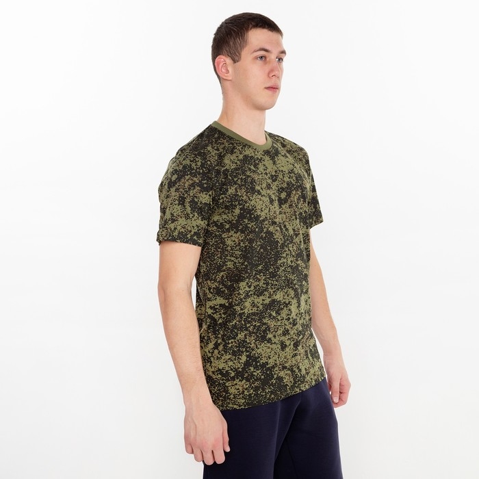 Футболка мужская, цвет зелёный/пиксель, размер 48 Футболка мужская, цвет зелёный/пиксель, размер 48