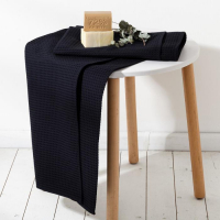 Полотенце вафельное Этель 70х140 см, цвет чёрный, 100% хлопок, 240 г/м2 Полотенце вафельное Этель 70х140 см, цвет чёрный, 100% хлопок, 240 г/м2