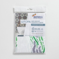 Штора для ванной &laquo;Ракушки&raquo;, 180&times;180 см, цвет белый