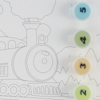 Картина по номерам детская &laquo;Паровоз&raquo;, холст на подрамнике, 20 &times; 20 см