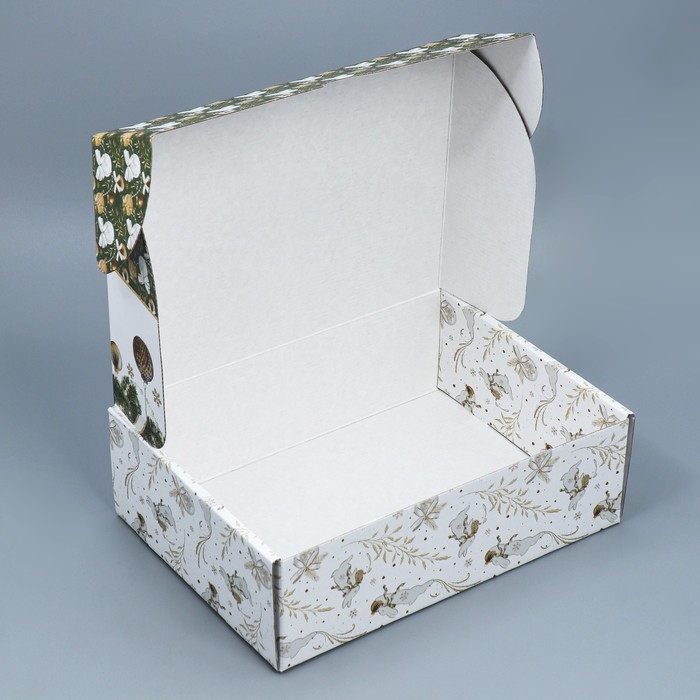 Коробка подарочная новогодняя складная &laquo;Роскошь золота&raquo;, 30,7 х 22 х 9,5 см, Новый год