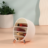 Органайзер для хранения косметики &laquo;Пухлик&raquo;, 5 секций, 14.5&times;10.8&times;12.5 см, цвет розовое золото, белый