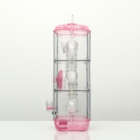 Клетка для грызунов с туннелем и наполнением, 32 х 21 х 55, см, розовая Клетка для грызунов с туннелем и наполнением, 32 х 21 х 55, см, розовая