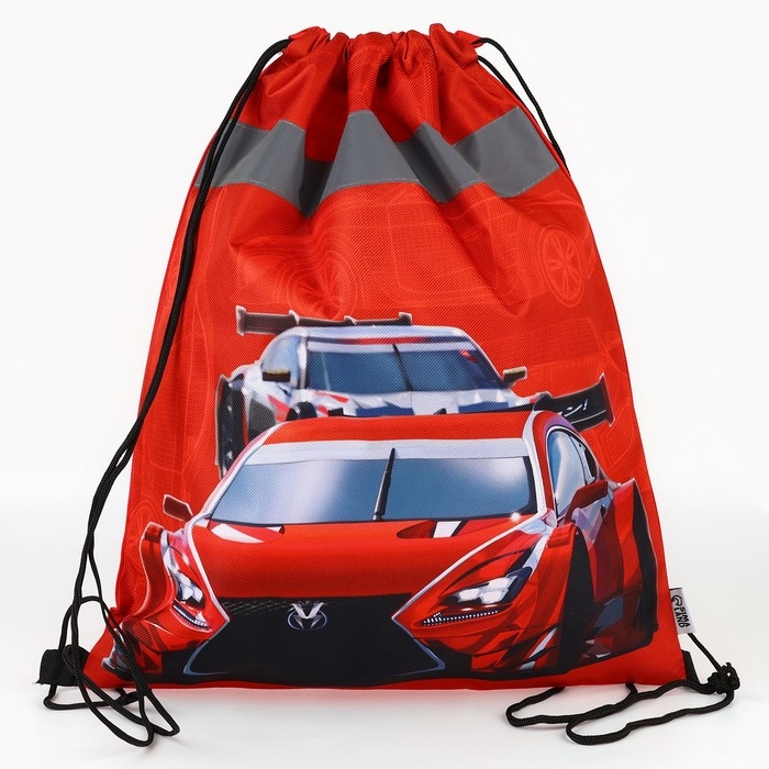 Мешок для обуви со светоотражающим элементом &laquo;Гоночная тачка&raquo; 30 х 40 см