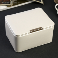 Шкатулка кожзам для украшений "Белоснежная" 9х16х13 см Шкатулка кожзам для украшений "Белоснежная" 9х16х13 см