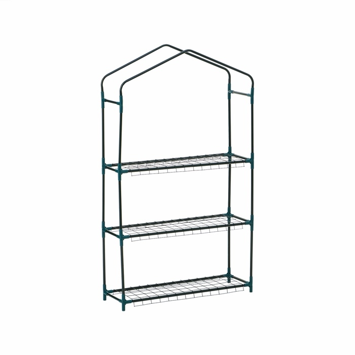 Парник-стеллаж, 3 полки, 110 &times; 22 &times; 65 см, металлический каркас d = 12 мм, чехол плёнка 80 мкм, Greengo