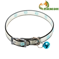 Ошейник "Лапки", 28 х 1 см, ОШ 18-24 см, прозрачный/чёрный Ошейник "Лапки", 28 х 1 см, ОШ 18-24 см, прозрачный/чёрный