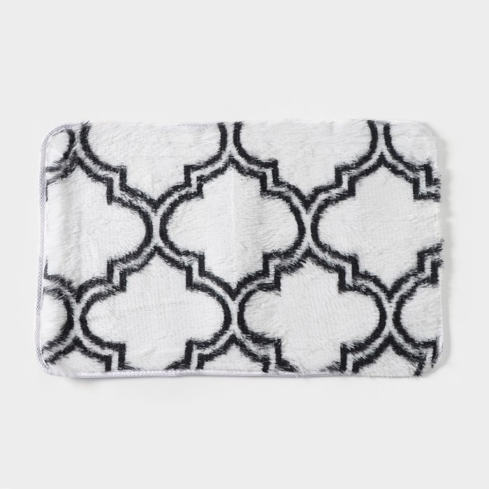 Коврик Доляна &laquo;Вензель&raquo;, 50&times;80 см, цвет белый