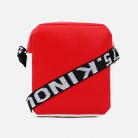 Сумка детская на длинном ремне, наружный карман, цвет красный