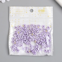 Бусины для творчества PVC "Колечки. Сиренево-белые полосы" набор 112 шт 0,7х0,7х0,3 см