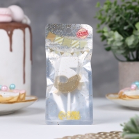 Свеча в торт "Манхеттен", цифра "5", белая с золотом, 5 см