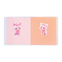 Записная книжка подарочная 96л,линия, цветной блок,обложка ПВХ 3D Кошка (9,5х10,5см)