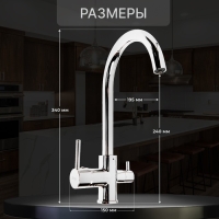 Смеситель для кухни ZEIN ZC-011, с выходом для питьевой воды, латунь, хром Смеситель для кухни ZEIN ZC-011, с выходом для питьевой воды, латунь, хром