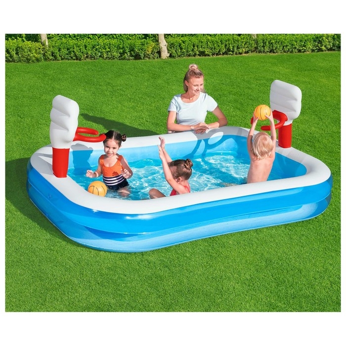 Бассейн надувной игровой &laquo;Баскетбол&raquo;, 251 х 168 х 102 см, 2 мячика, от 3 лет, 54122 Bestway