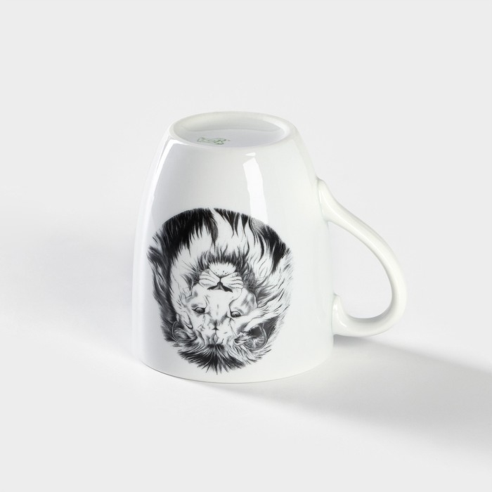 Кружка фарфоровая &laquo;Лев&raquo;, 300 мл, белая