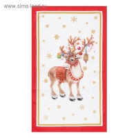 Новогоднее полотенце "Этель" Новогодний олень 40х67 см, 100% хл, саржа 190 гр/м2