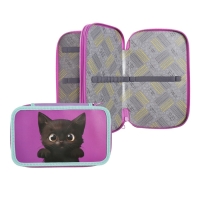 Пенал 2 секции, 125 х 205 х 40 мм, Calligrata 30П26/2 "Котик черный", ламинированный картон Пенал 2 секции, 125 х 205 х 40 мм, Calligrata 30П26/2 "Котик черный", ламинированный картон