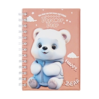 Записная книжка подарочная на гребне 80л,линия, цветной блок,обложка ПВХ 3D Мишка(17,6х13,5см) 105 Записная книжка подарочная на гребне 80л,линия, цветной блок,обложка ПВХ 3D Мишка(17,6х13,5см) 105