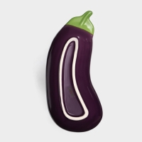 Тарелка керамическая &laquo;Баклажан&raquo;, глубокая, фиолетовая, 25,5 см, 1 сорт, Иран