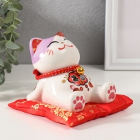 Копилка керамика подставка "Кот Манэки-нэко расслабленный" 12,5х12,5х10,5 см Копилка керамика подставка "Кот Манэки-нэко расслабленный" 12,5х12,5х10,5 см