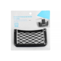 Карман-сетка под телефон на клейкой ленте, 14.5&times;8 см, чёрный