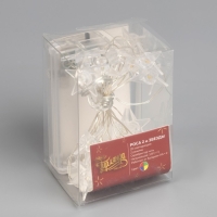 Гирлянда &laquo;Нить&raquo; 2 м роса с насадками &laquo;Звезда&raquo;, IP20, серебристая нить, 20 LED, 2 режима, батарейки ААх2 (нет в комплекте), свечение мульти