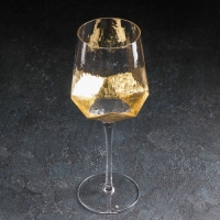 Бокал из стекла для вина Magistro &laquo;Дарио&raquo;, 500 мл, 7,3&times;25 см, цвет золотой