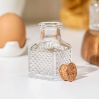 Набор баночек стеклянных для специй с пробковой крышкой Доляна &laquo;Парфе&raquo;, 50 мл, 4,5&times;4,5&times;6,8 см, 12 шт