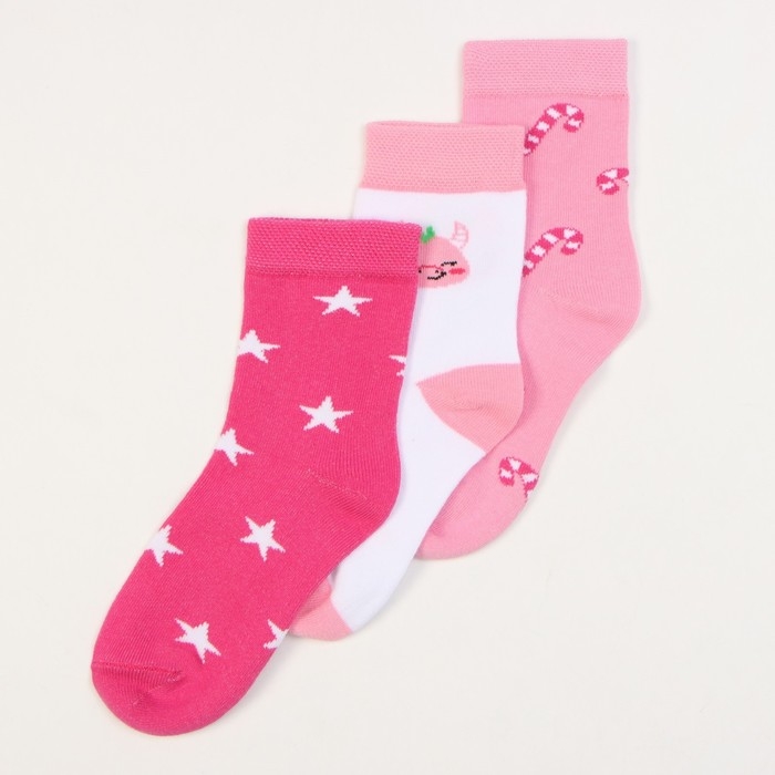 Новый год. Набор детских носков KAFTAN "С Новым годом" 3 пары, размер 16-18