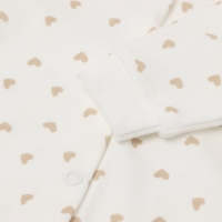 Комбинезон детский с открытыми ножками, цвет бежевый/сердечки, рост 80 см