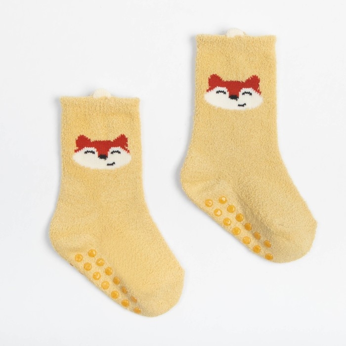 Носки детские махровые со стопперами MINAKU, цвет жёлтый, размер 10-12 см Носки детские махровые со стопперами MINAKU, цвет жёлтый, размер 10-12 см